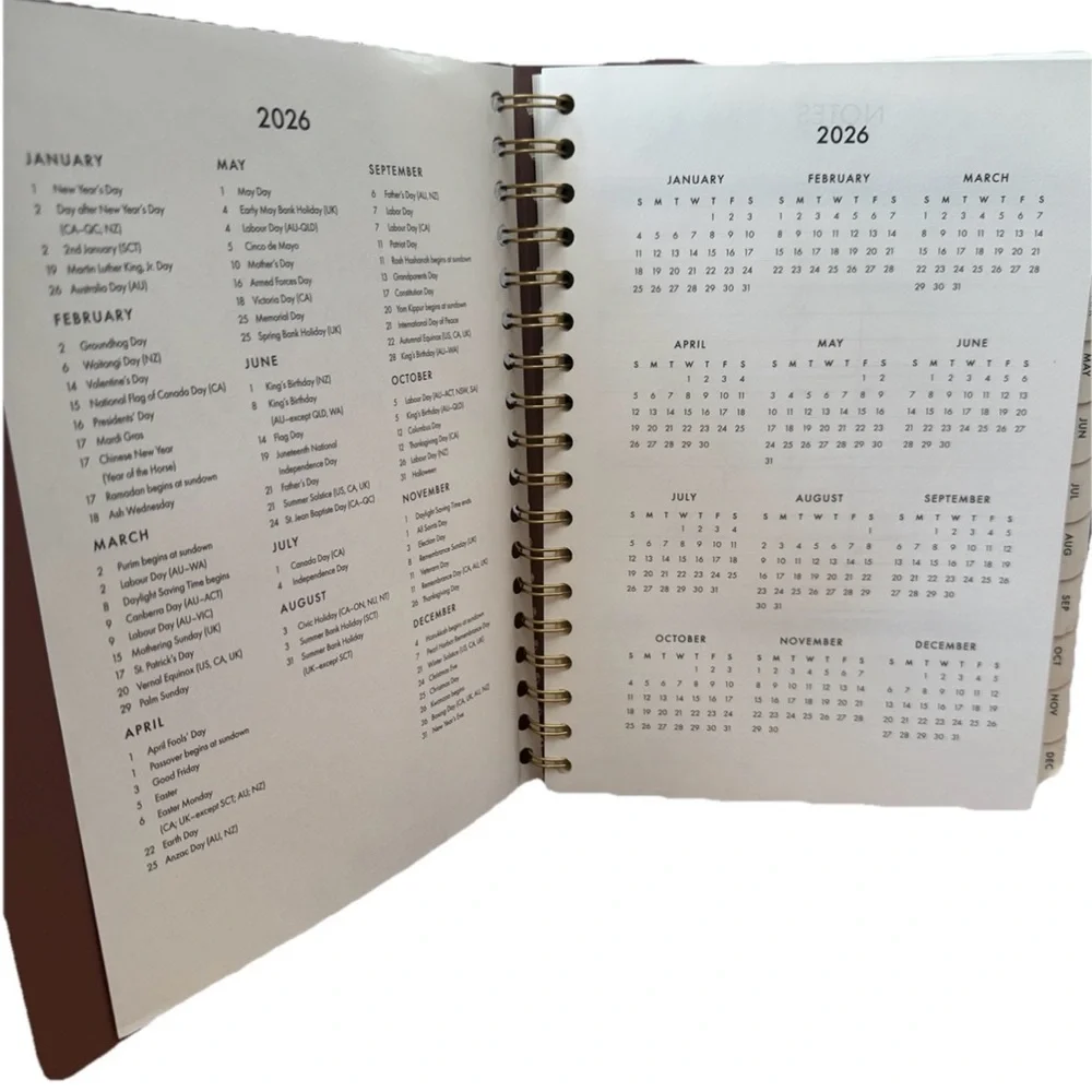 Lady Jayne 2026 Monthly & Weekly Planner January- Dec 2026- Peach Pink 9x7”